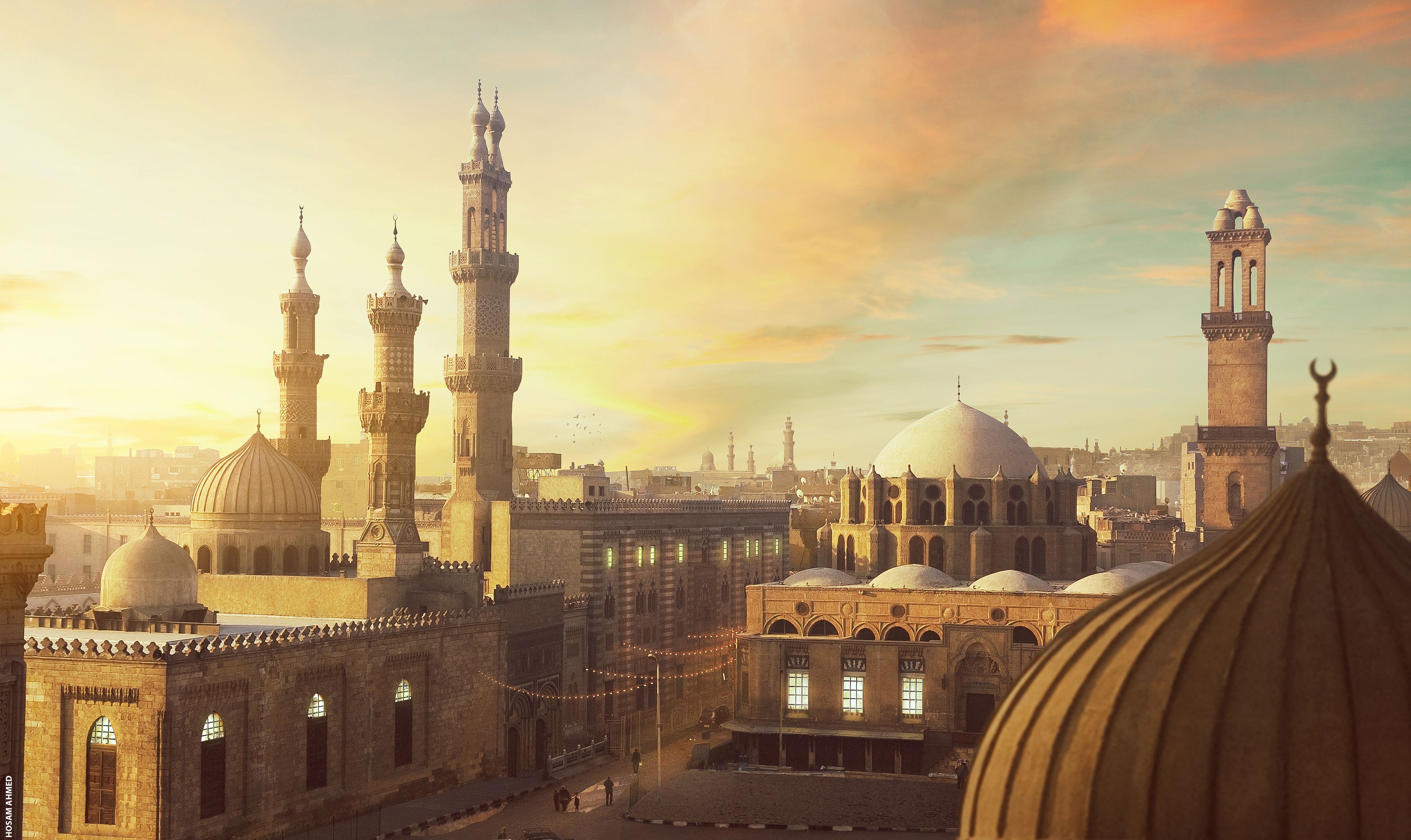 Wallpaper Egypt, Ramadan, Mosque, Cityscape, 4K, World