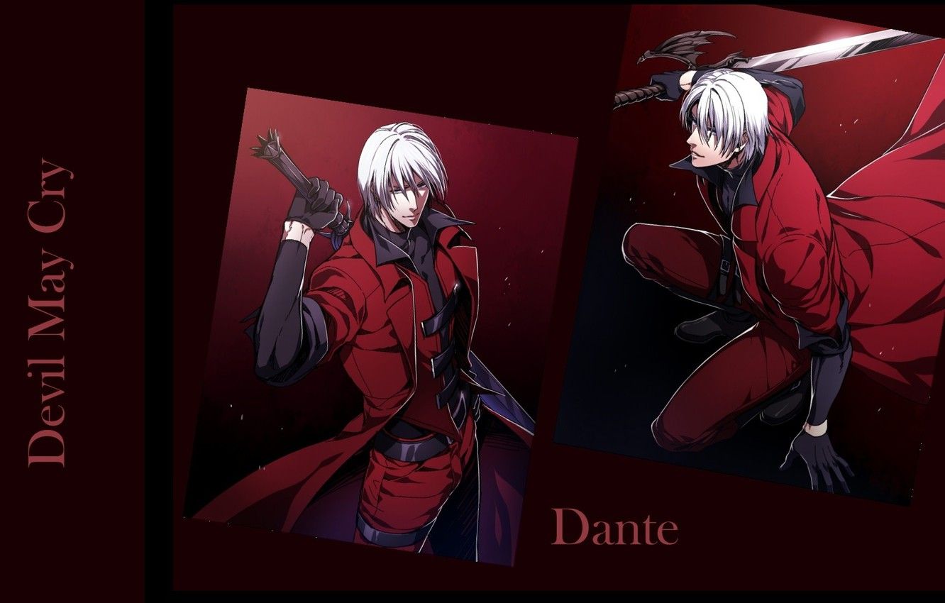 Wallpaper sword, guy, killer, Dante, gray, red coat, cool, Devil