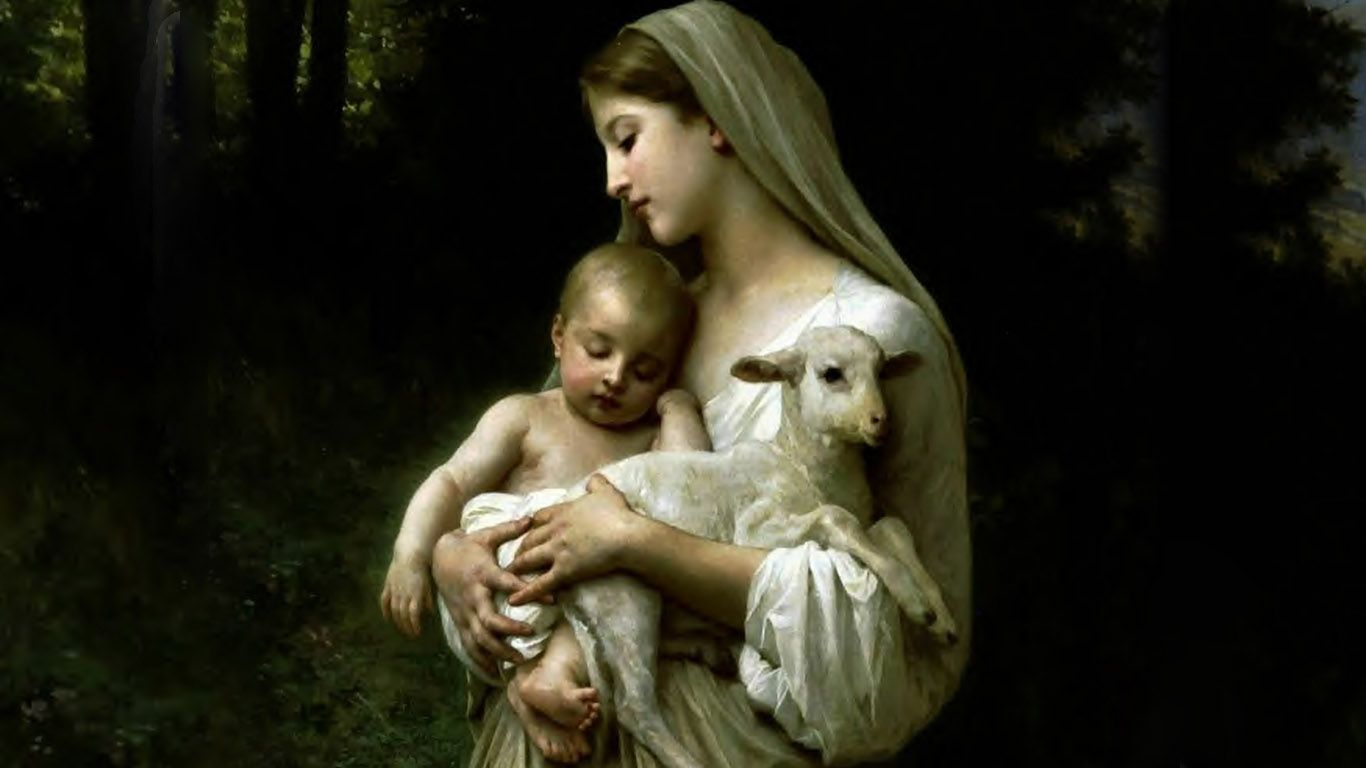 Mother Mary With Baby Jesus HD Image Download Jesus Lamb