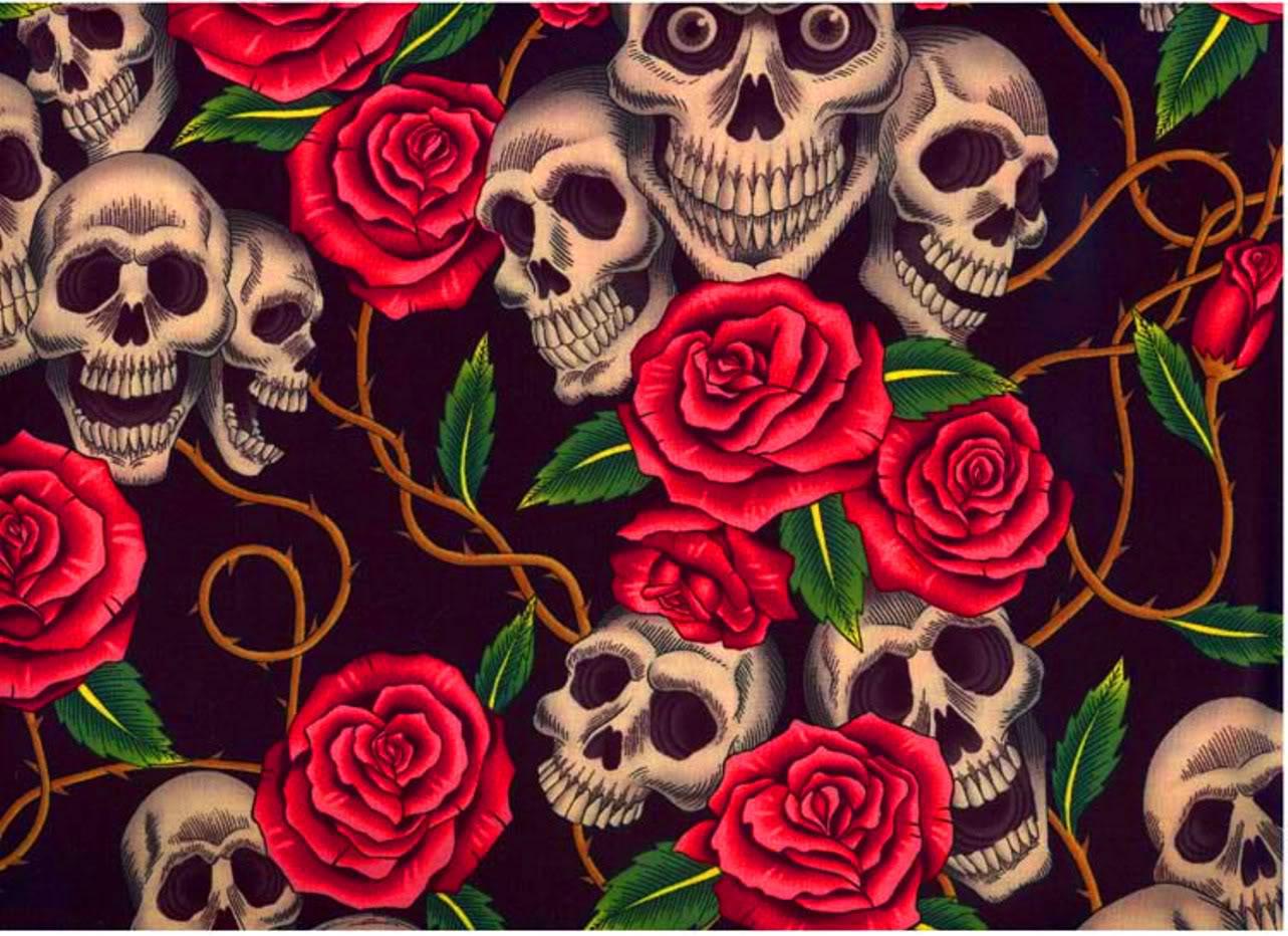 Skulls and Roses Wallpaper Free Skulls and Roses
