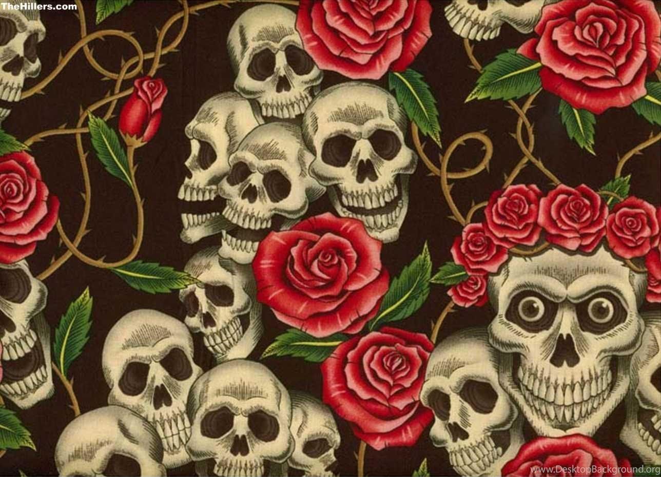 Love Skulls And Roses Wallpapers.