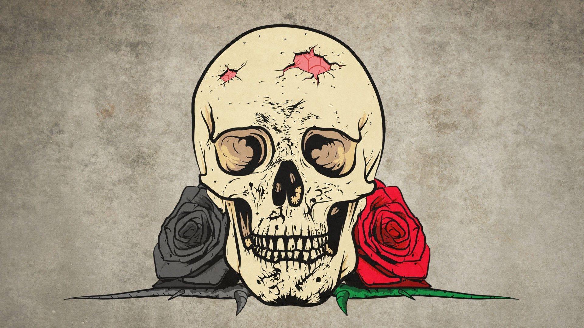 Skull Rose Wallpaper HD