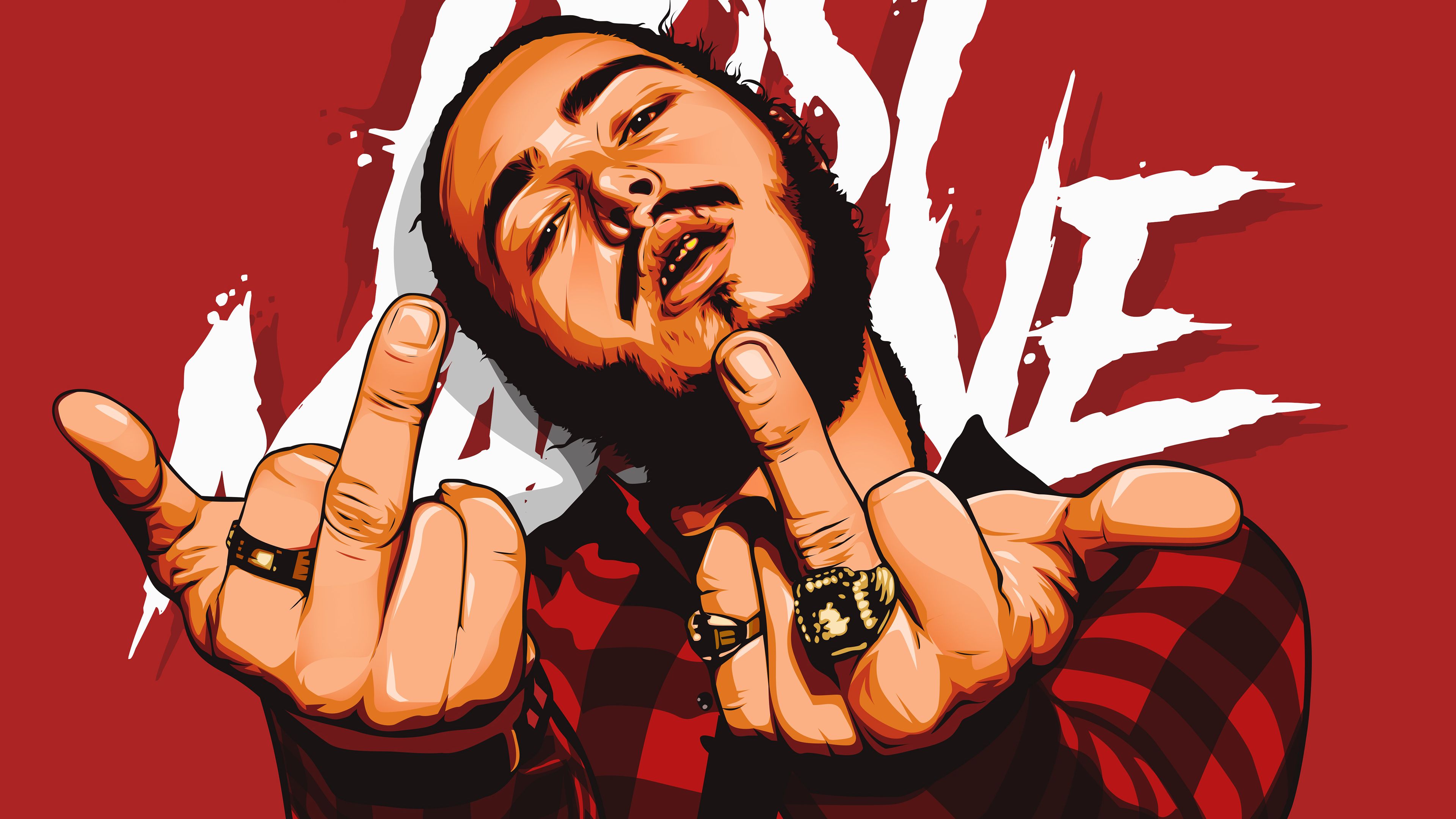 Post Malone Digital Art 4k, HD Music, 4k Wallpaper, Image