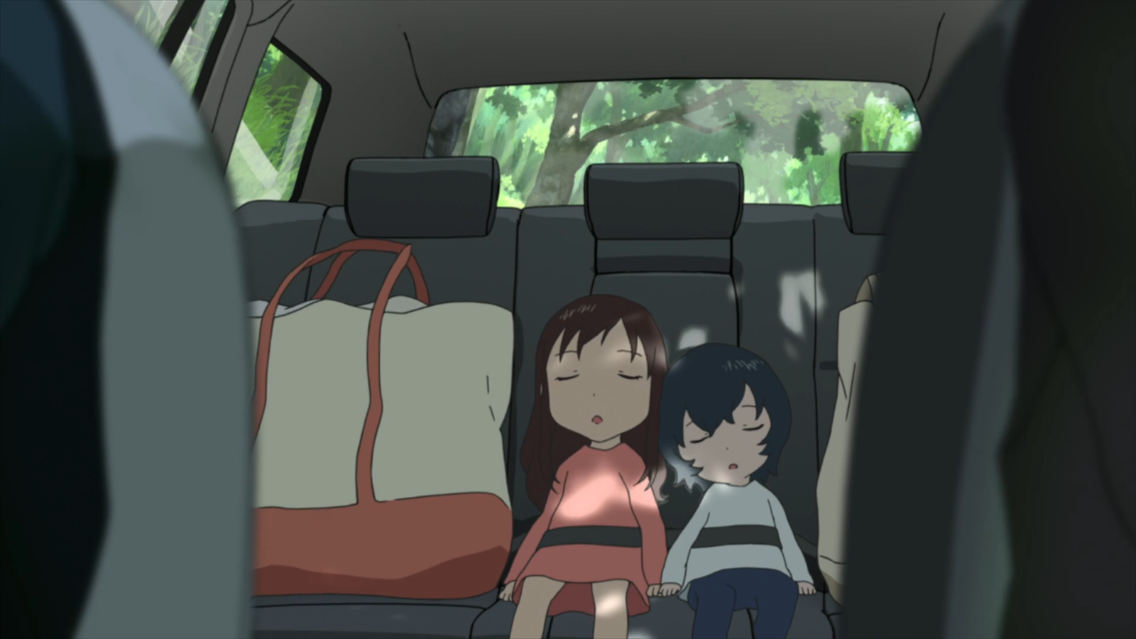 Ame and Yuki in the car (Wolf Children) Wallpaper and Background