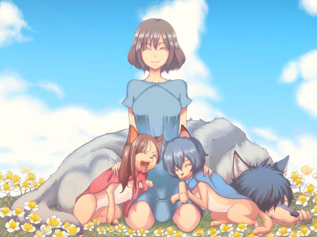 Free download Wallpaper of Wolf Children Anime [1024x768]