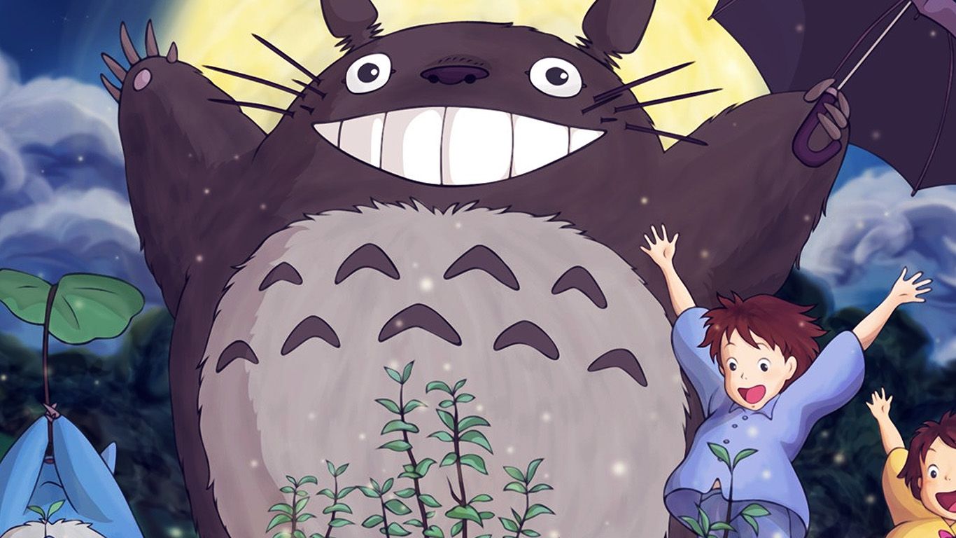 Totoro Forest Anime Cute Illustration Art Blue Wallpaper