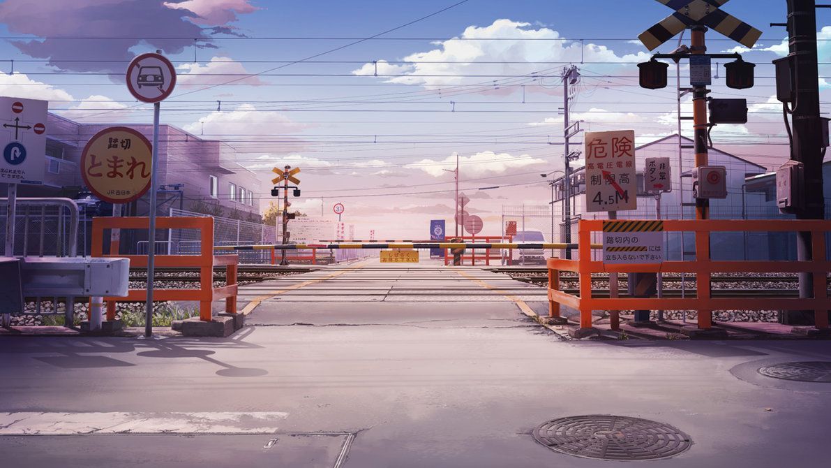 Anime City Street Background