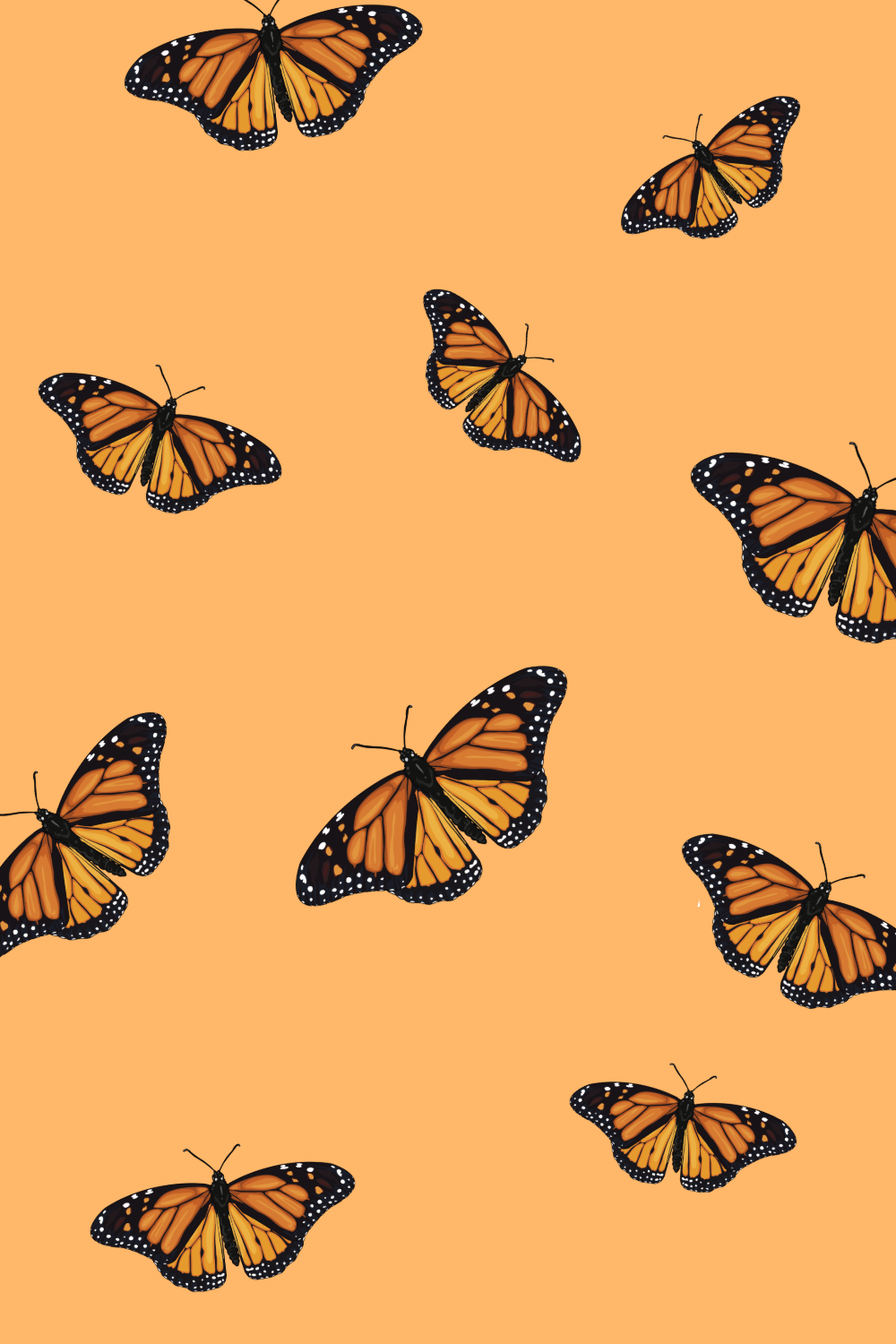 Aesthetic Tumblr Monarch Butterfly iPhone Wallpaper