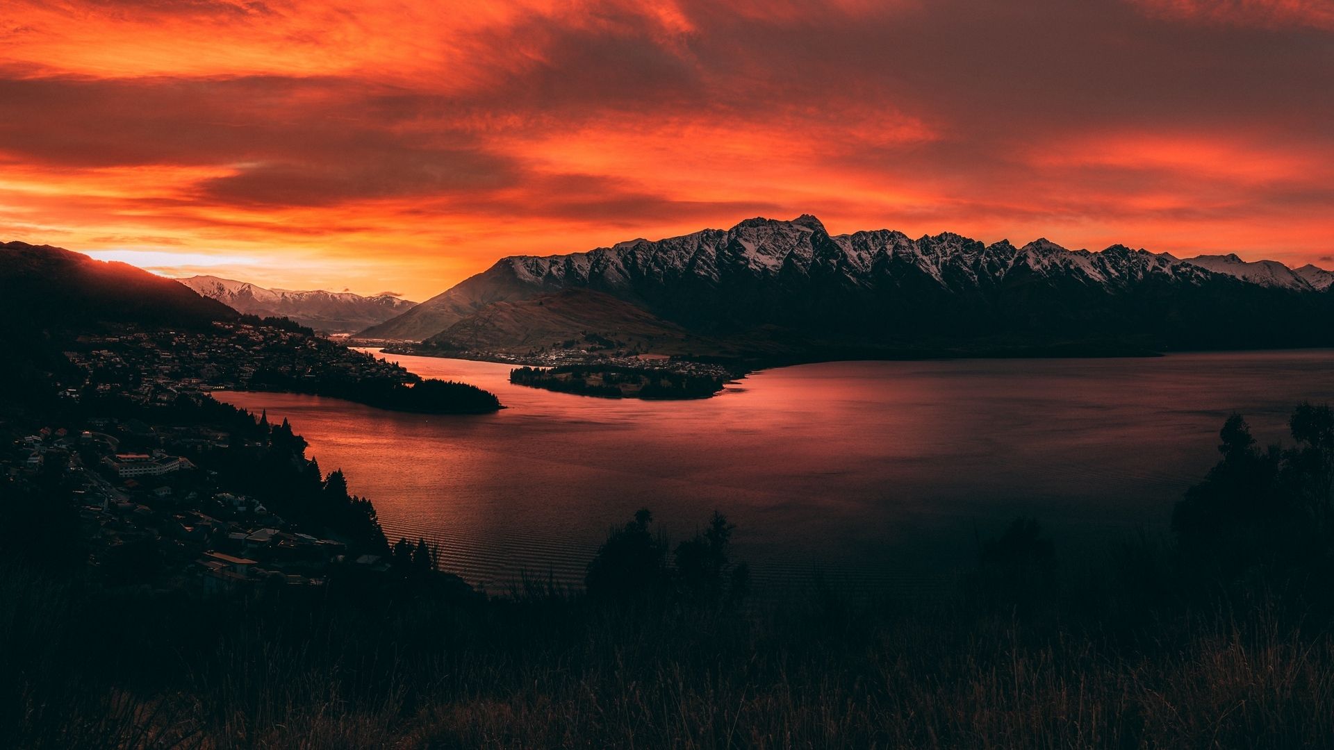 New Zealand Orange Mountain Sunset Wallpaper, HD City 4K
