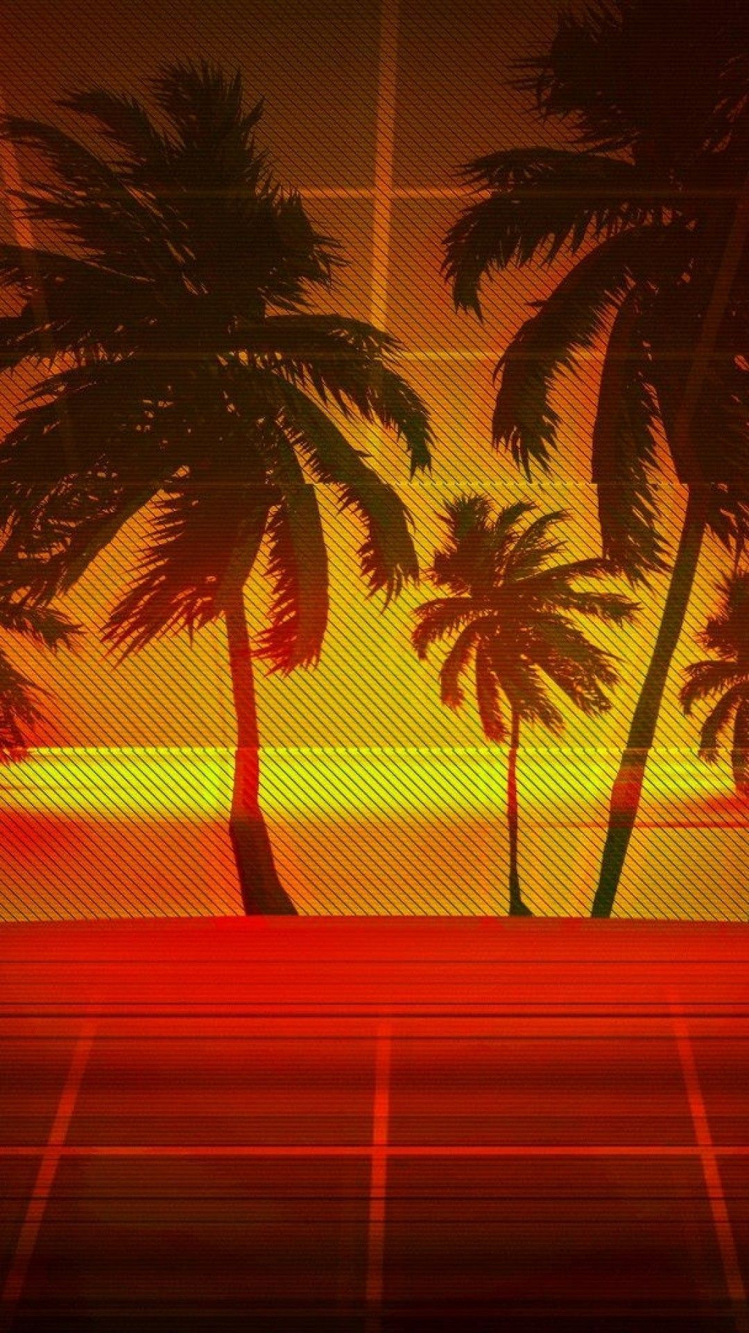 Retrowave, Tropical, Palm Tree, Vaporwave, Sunlight. Palm trees