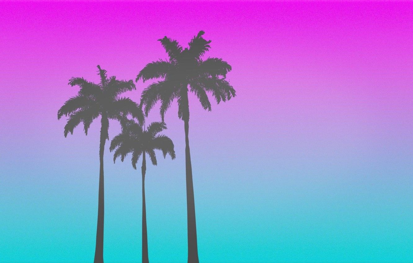 Wallpaper Stars, Palm trees, Background, Hotline Miami, Synthpop