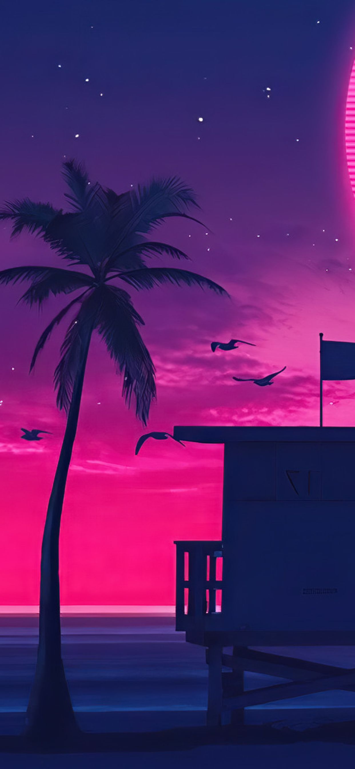 Beach Retro Wave iPhone XS MAX Wallpaper, HD Artist 4K Wallpaper, Image, Photo and Background