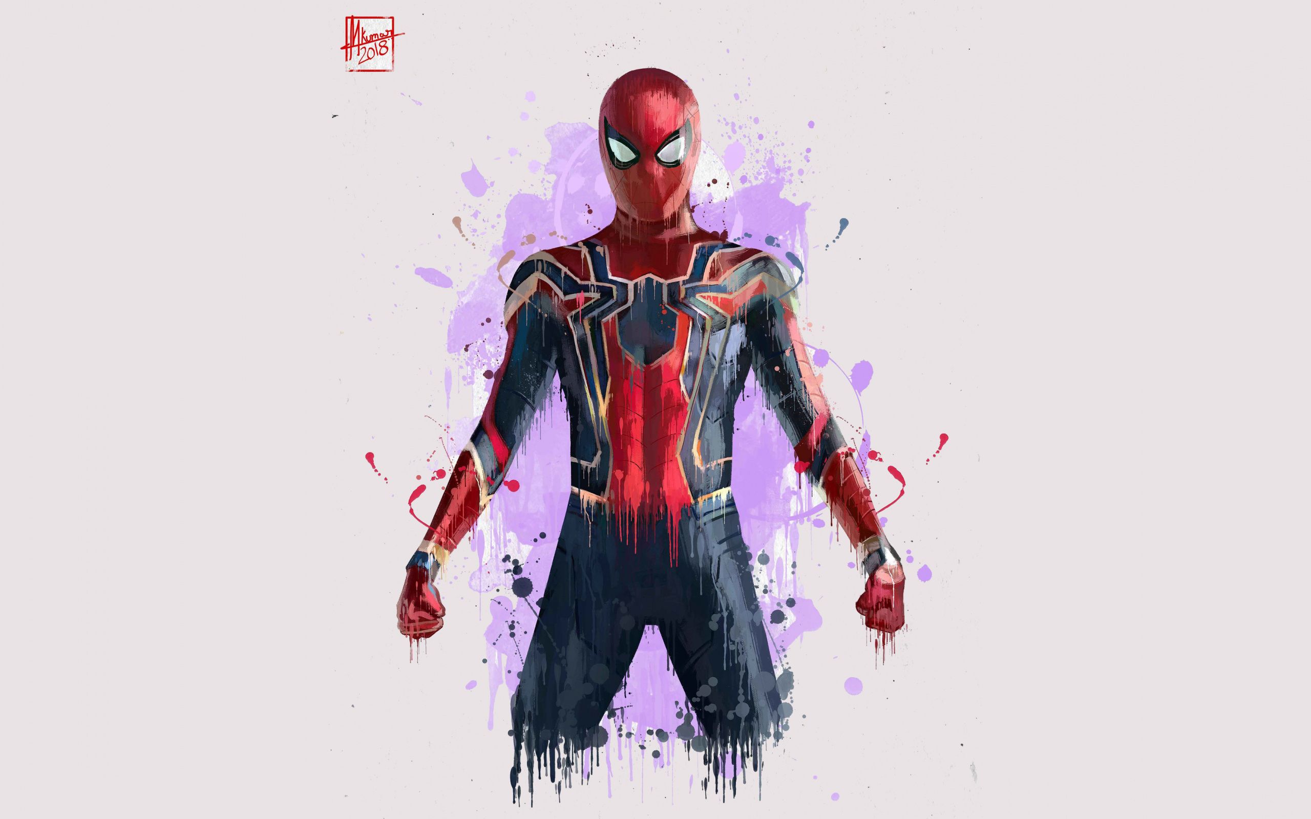 Download 2560x1600 wallpaper spiderman, minimal, avengers