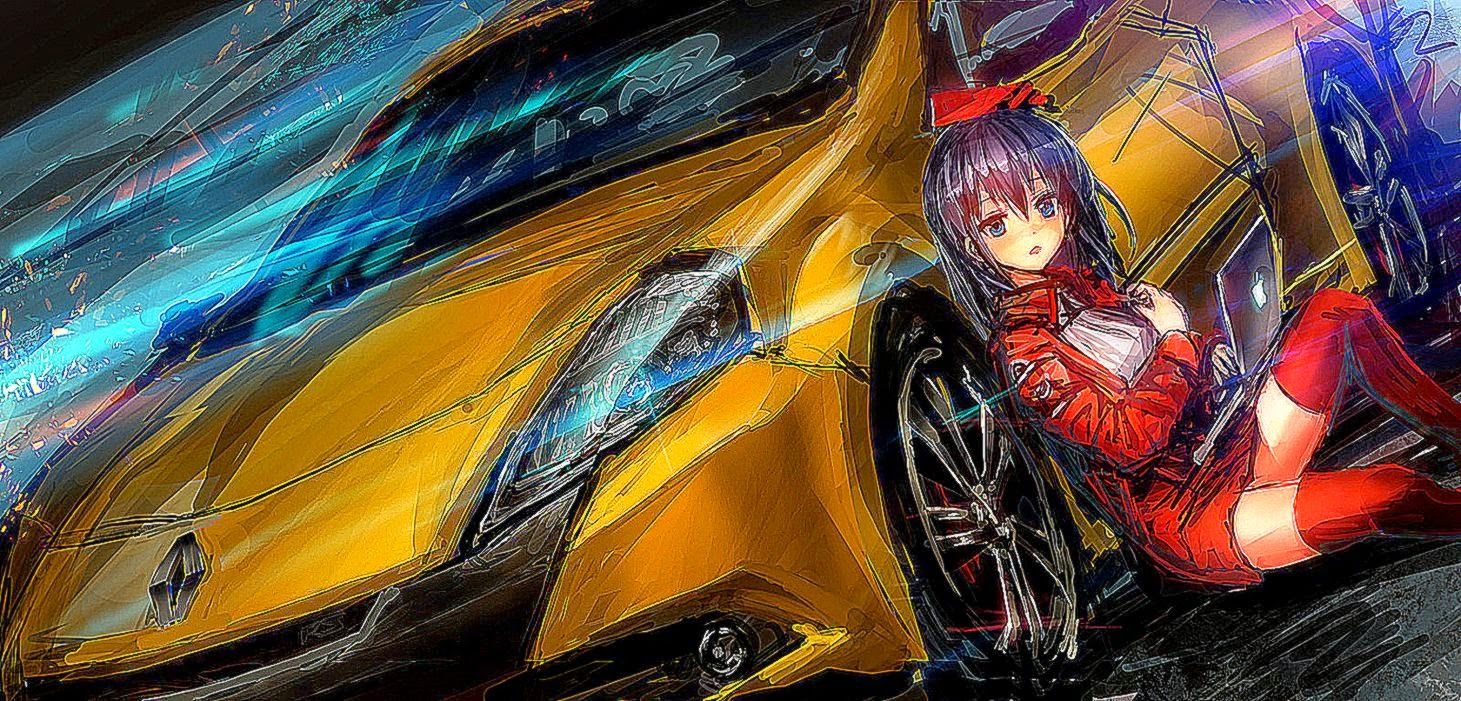 Anime Girl Car Wallpaper HD. Background Wallpaper Gallery