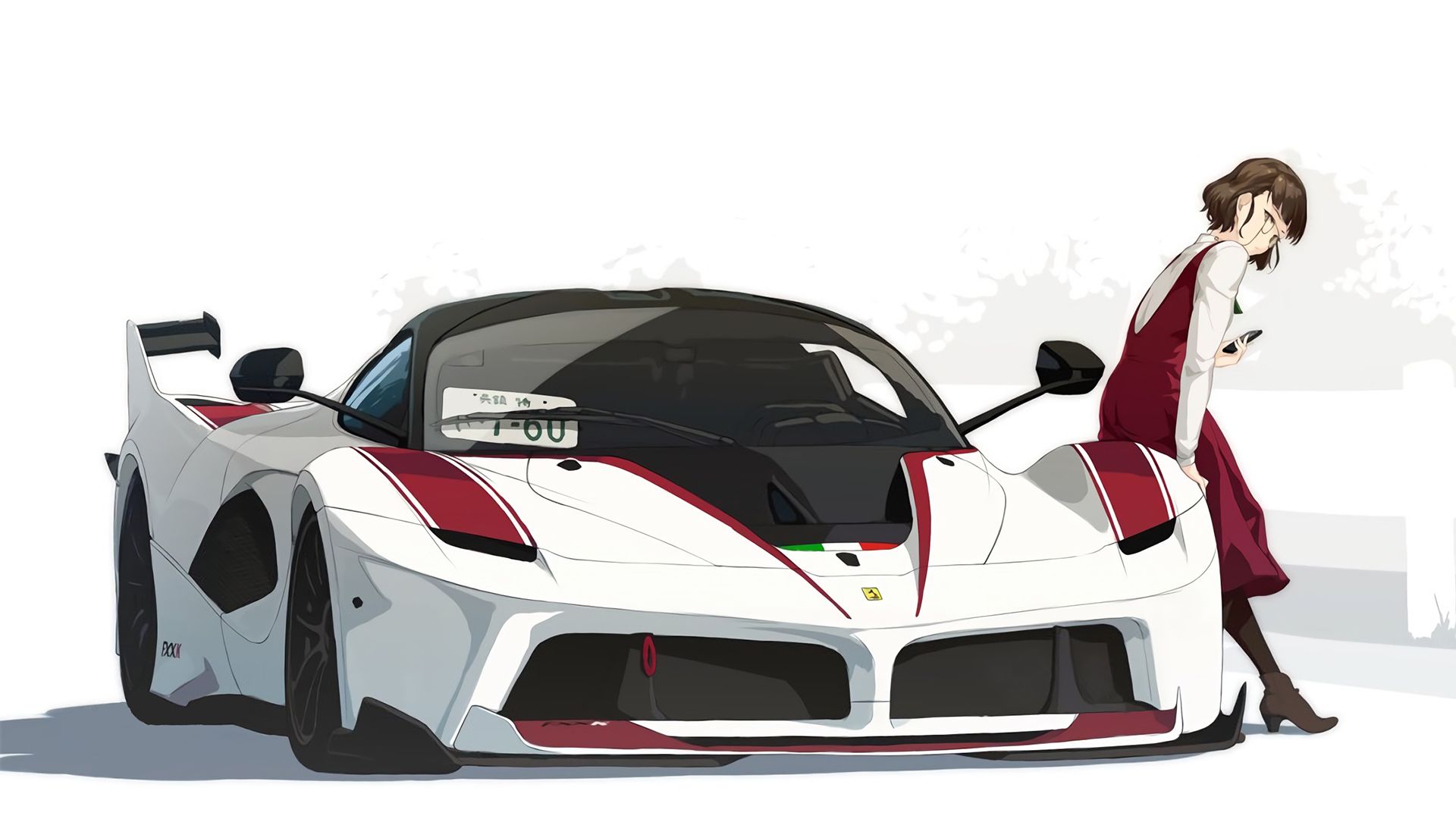 #vehicle, #Ferrari FXXK, #anime girls, #car, wallpaper