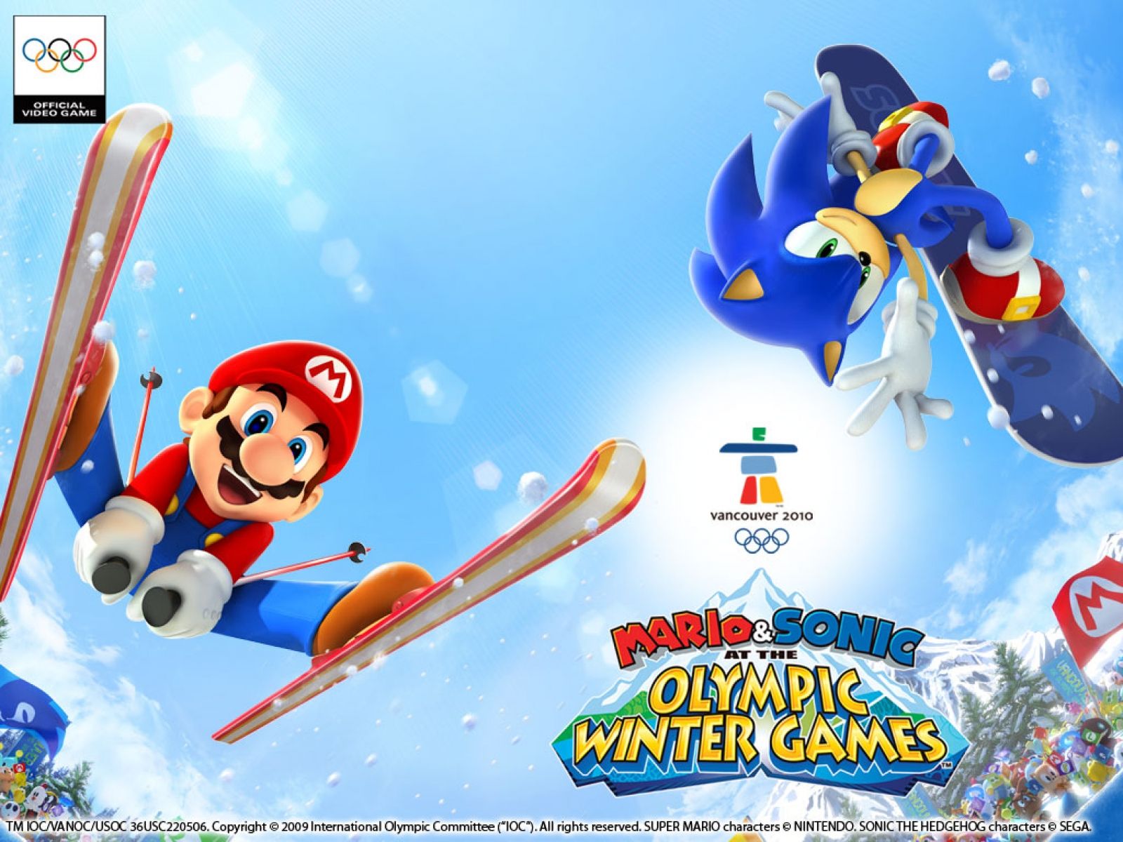 Mario and Sonic at the Olympic Winter Games wallpaper
