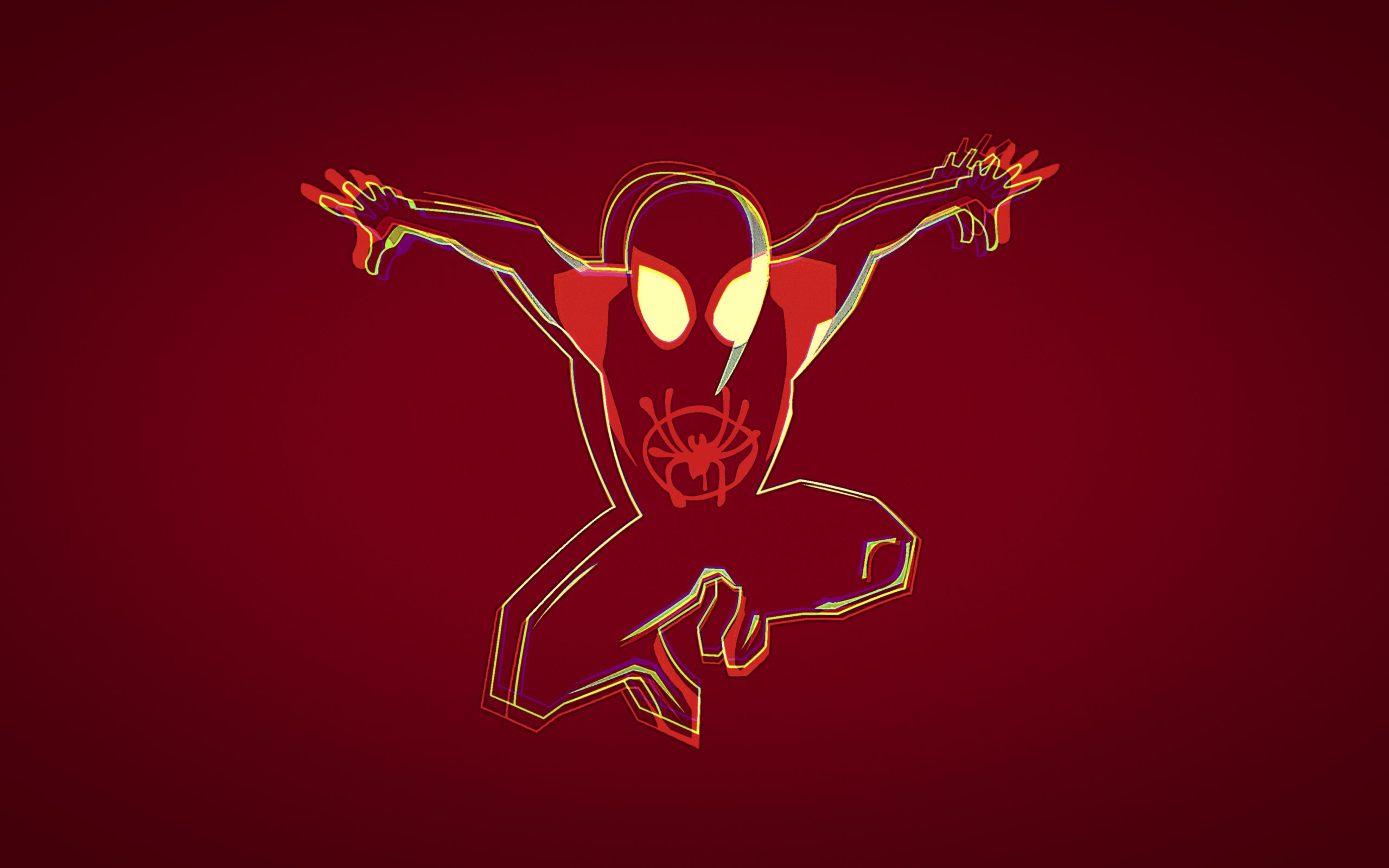 Minimalist Spiderman Into The Spider Verse 4K 2560x1600