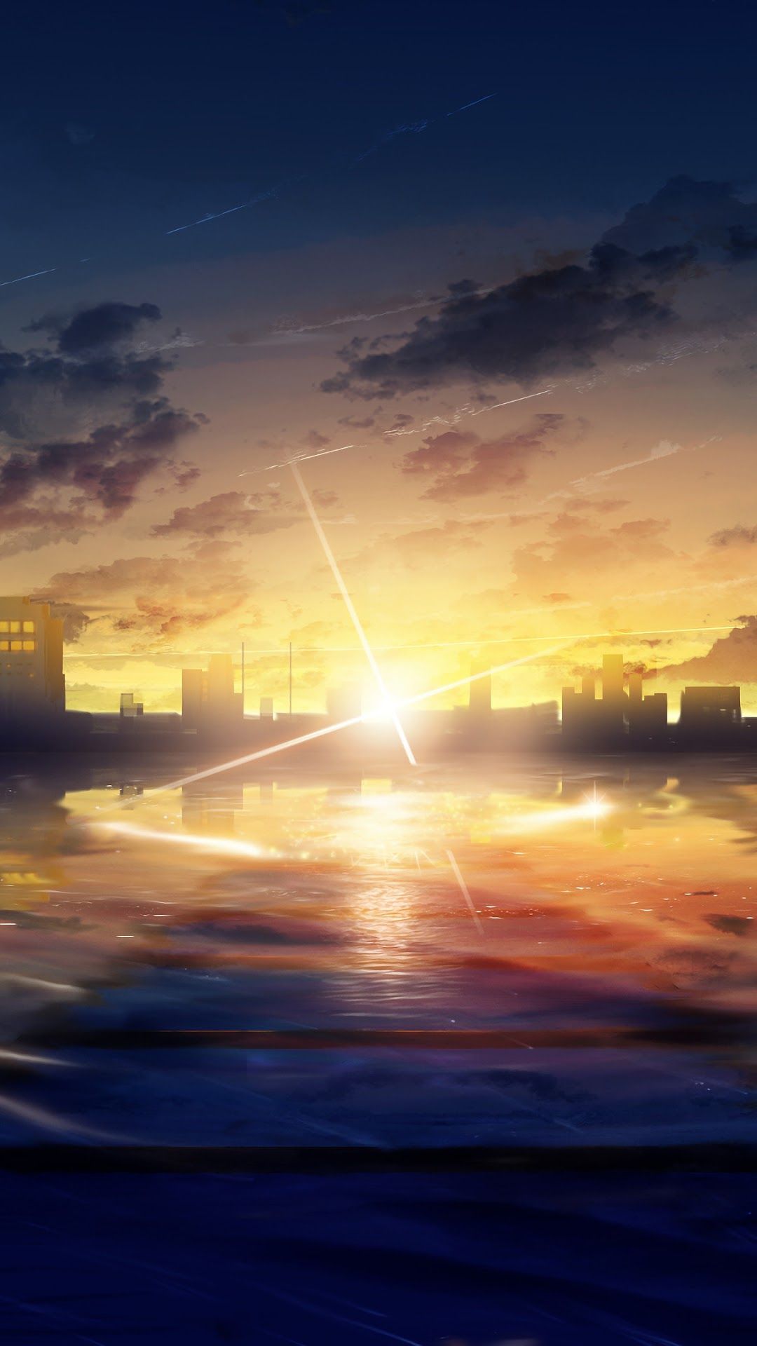 Sunrise, Anime, City, Scenery, Landscape iPhone 6s, 6