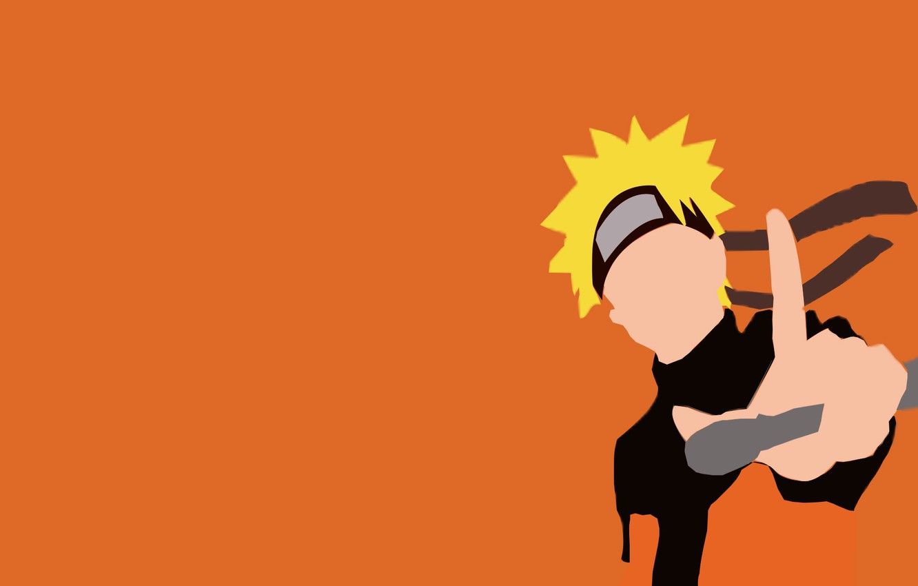 Wallpaper game, Naruto, minimalism, anime, orange, ninja, hero