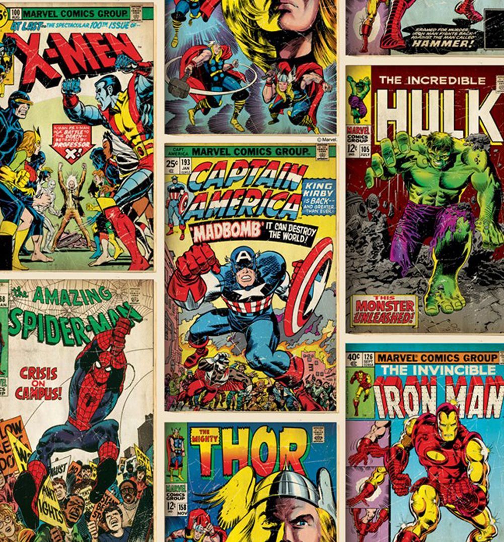 Marvel Comics Action Heroes Wallpapers 52cm X 10m From Graham