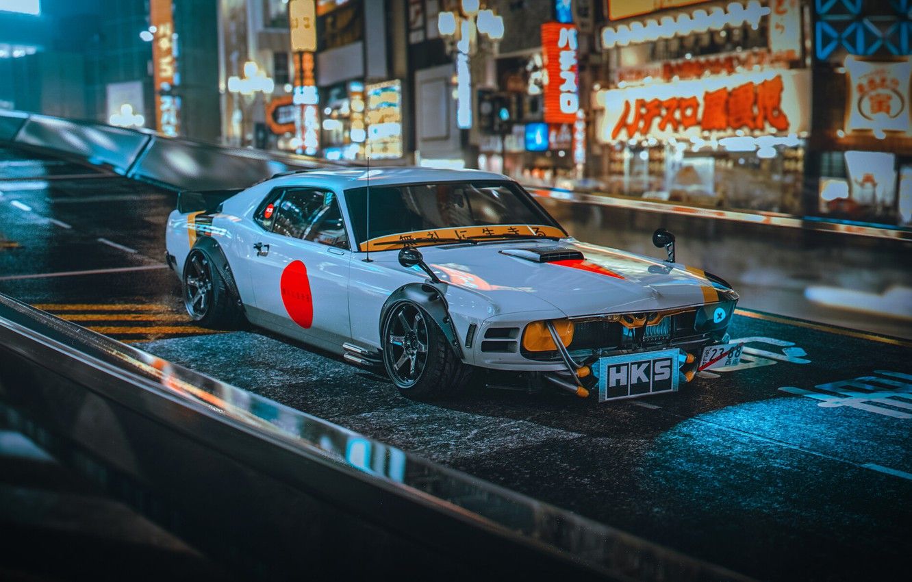 Wallpapers Mustang, Auto, The city, Japan, Retro, Machine, Tuning