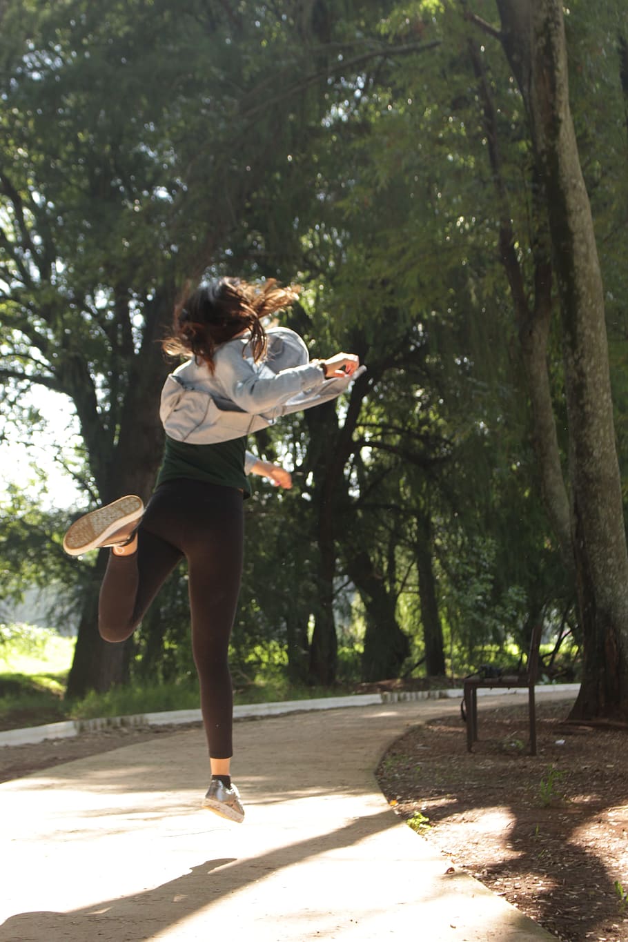 HD wallpaper: tumblr, movement, jump, women, path, undertake