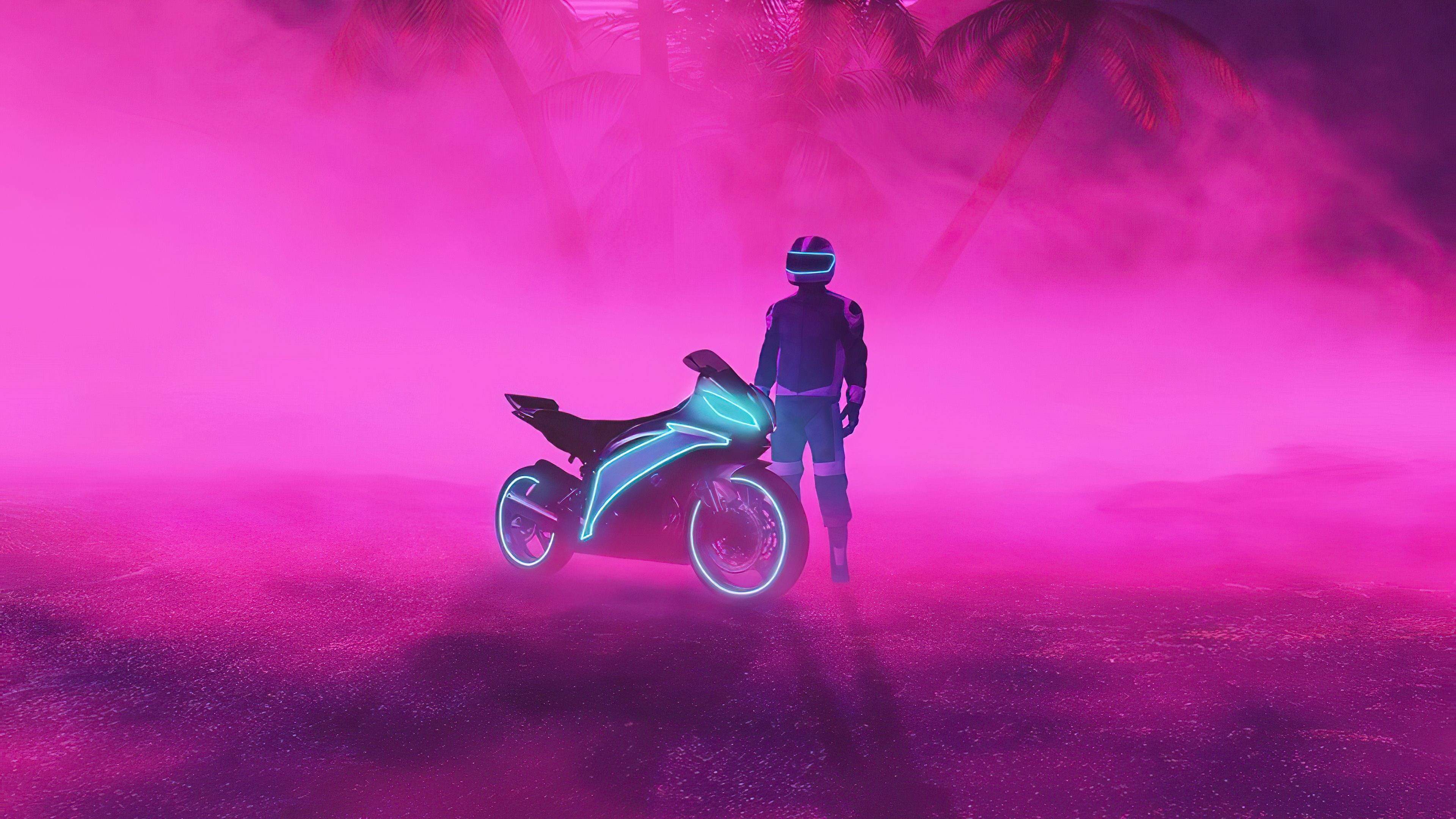 Neon Biker Boy 4k, HD Artist, 4k Wallpaper, Image, Background