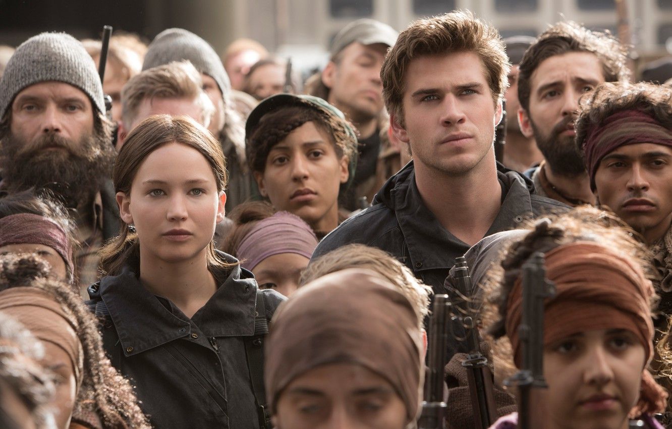 Wallpaper Jennifer Lawrence, Katniss Everdeen, Liam Hemsworth