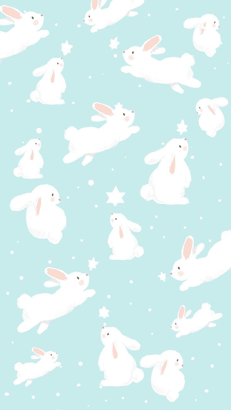 Blue Easter Bunny Wallpaper von Gocase