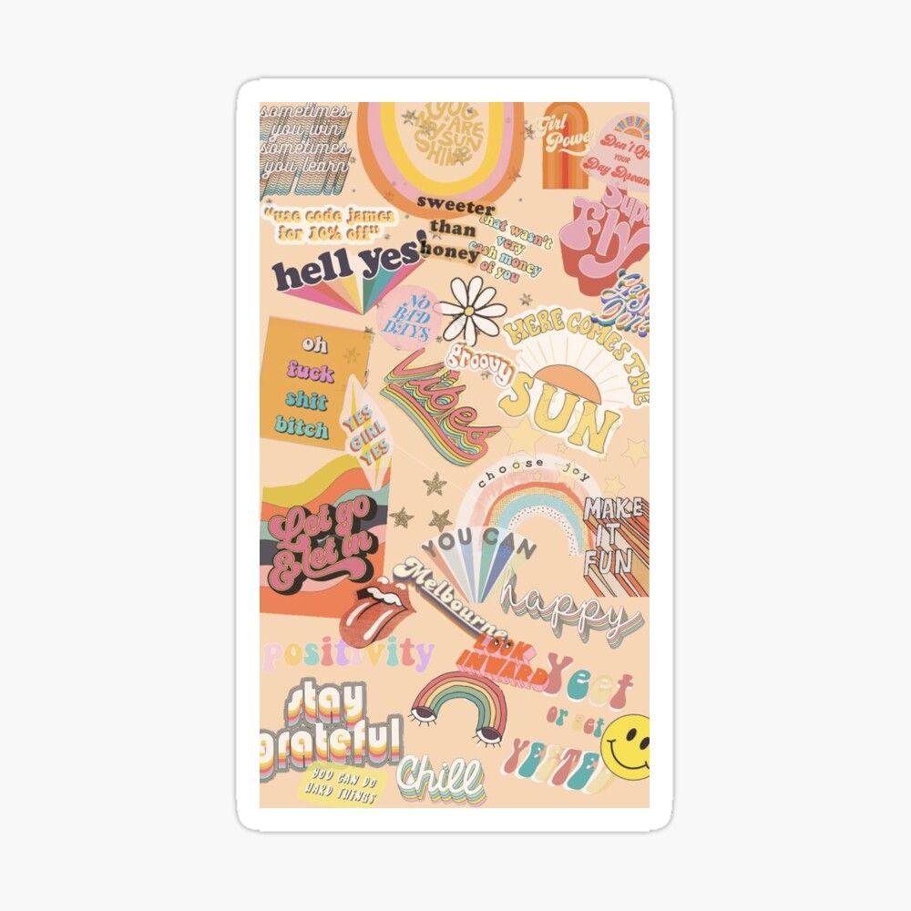 VSCO Aesthetic Collage Wallpaper Sticker
