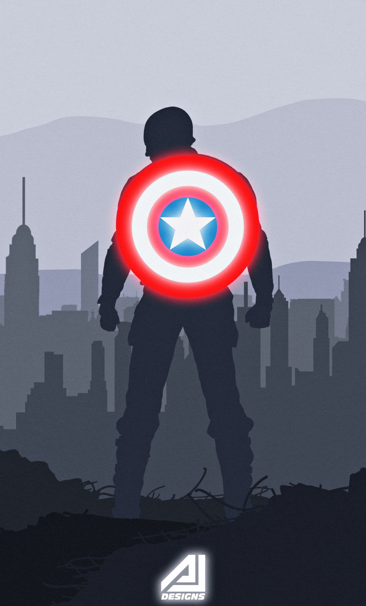 Captain America Shield Artwork iPhone HD 4k