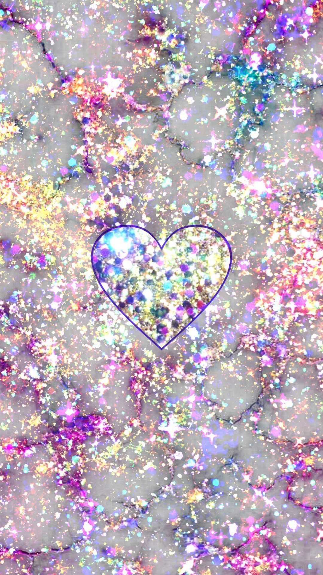 Glittery Marble Heart, made by me #purple #sparkly #wallpaper