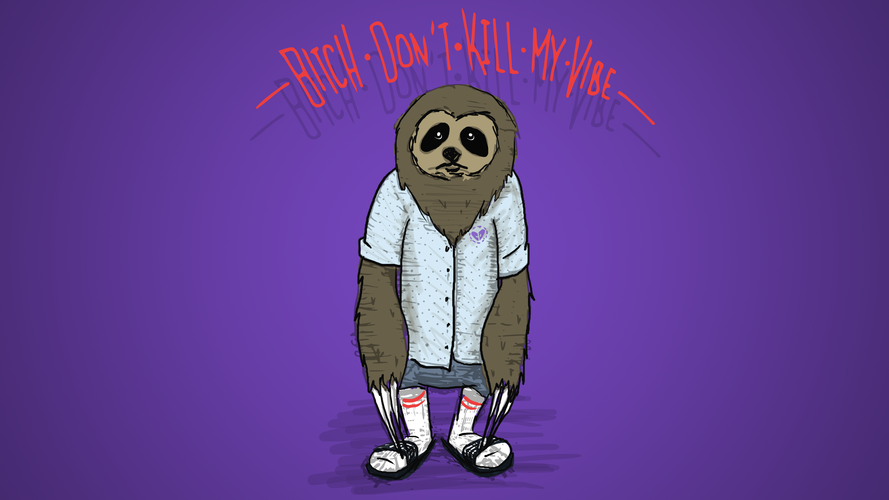 Stoner Sloth is about socks and sandals.