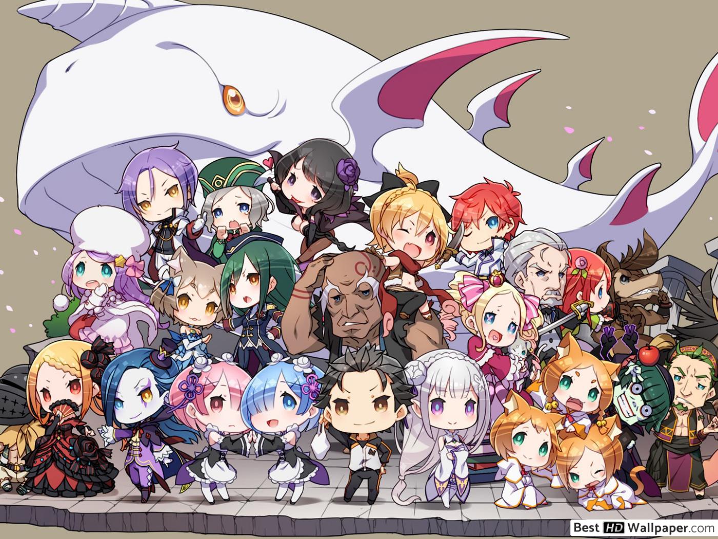 ReZero, Starting Life In Another World Anime Chibi Characters HD