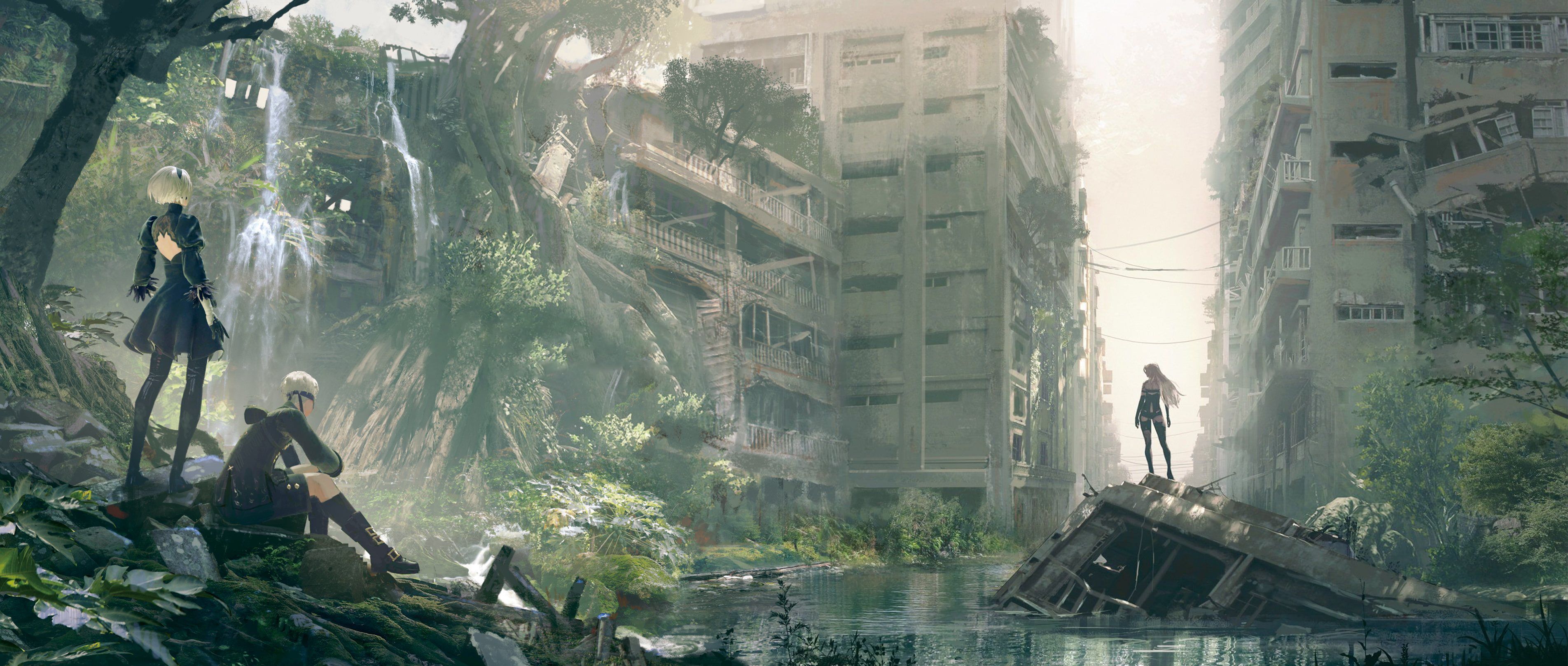 Nier: Automata B S #A2 #anime video games #ruin #cityscape