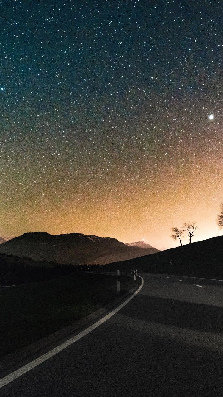 Sky Full Of Stars Road Down To Hill 8k iPhone 6, iPhone