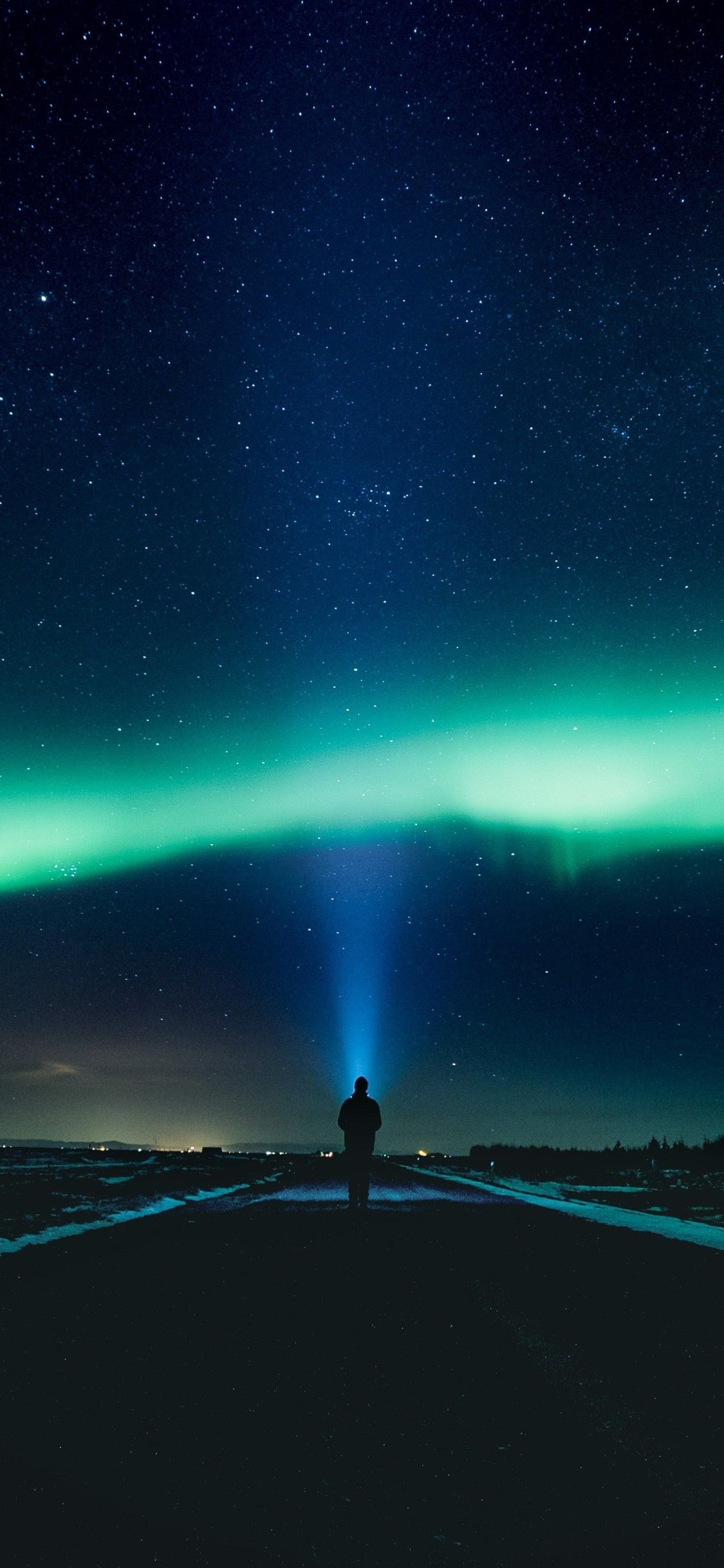 Aurora Sky Road Man Alone iPhone XS, iPhone 10, iPhone X