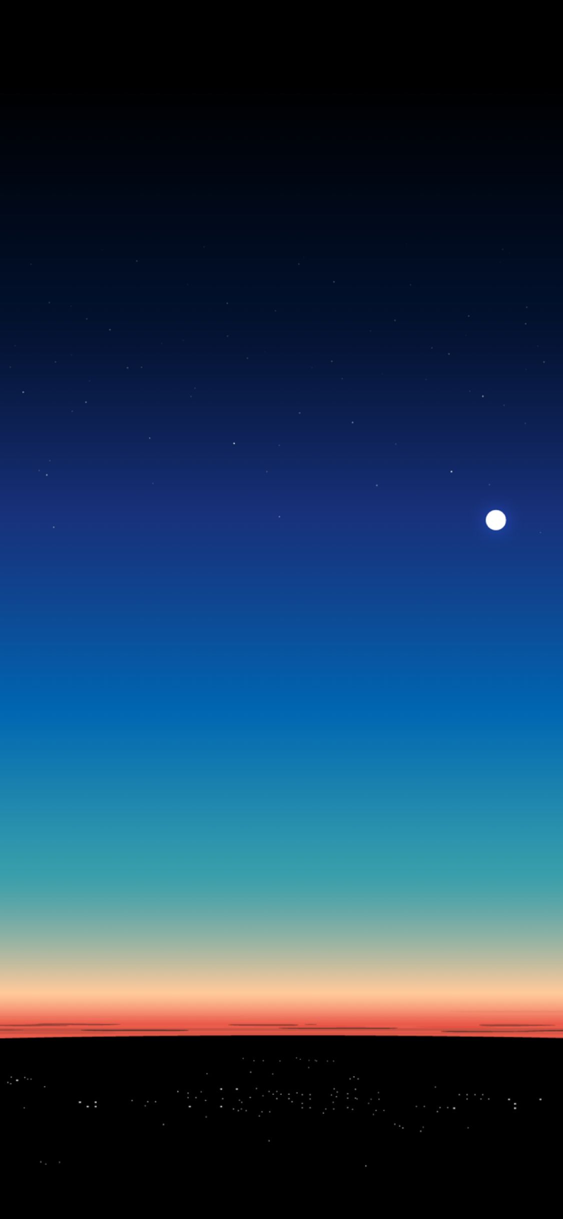 A Blue Sky And The Moon Simple iPhone Wallpaper, Teen