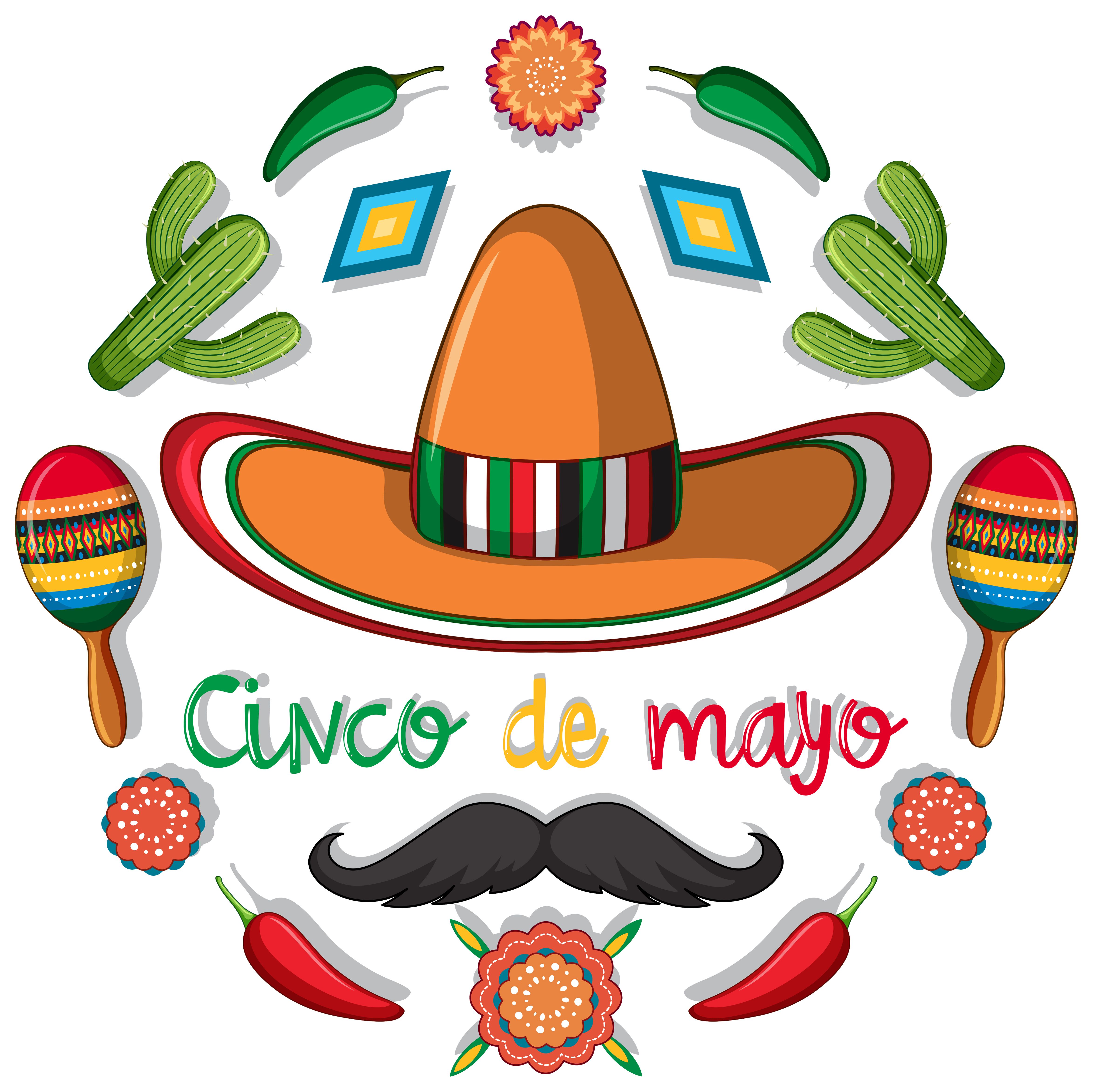 Cinco de mayo card with mexican decorations