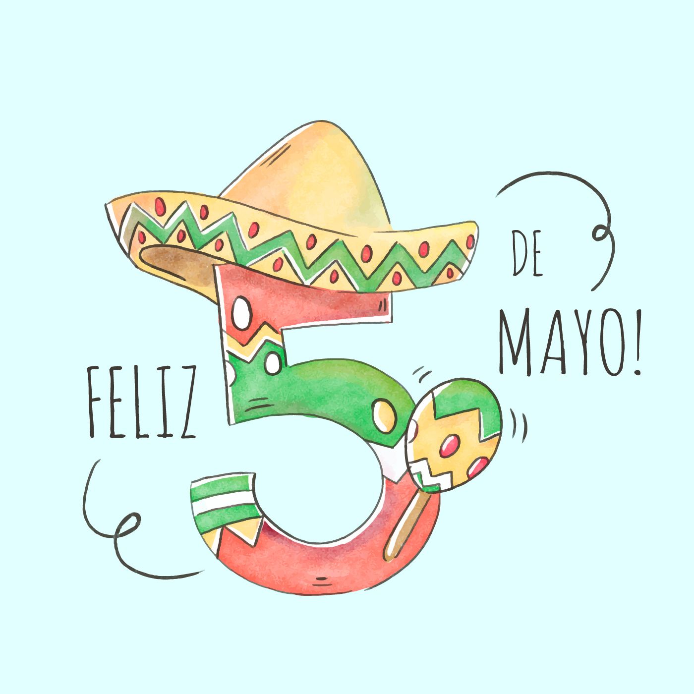 Mignon Cinco De Mayo Nombre Avec Chapeau Mexicain