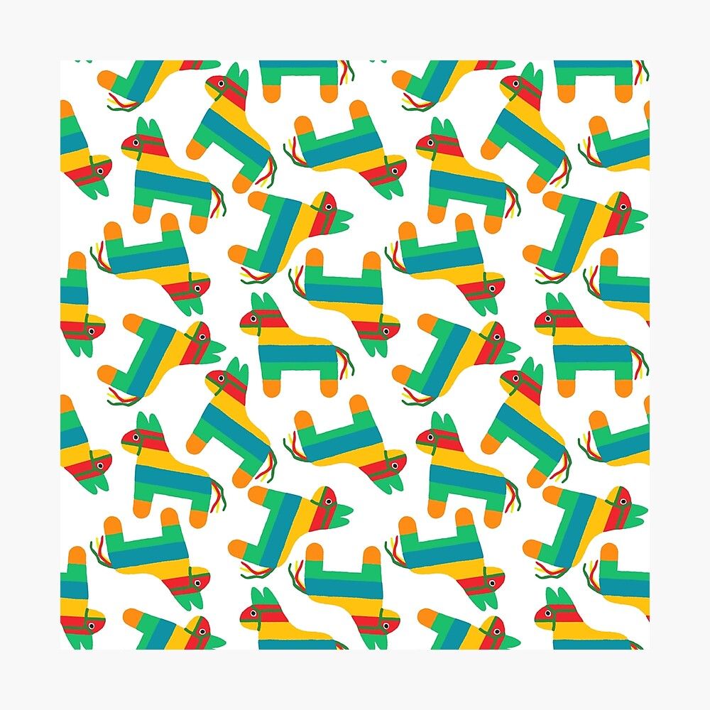 Pattern made of traditional Cinco de Mayo donkey. Mexican Fiesta