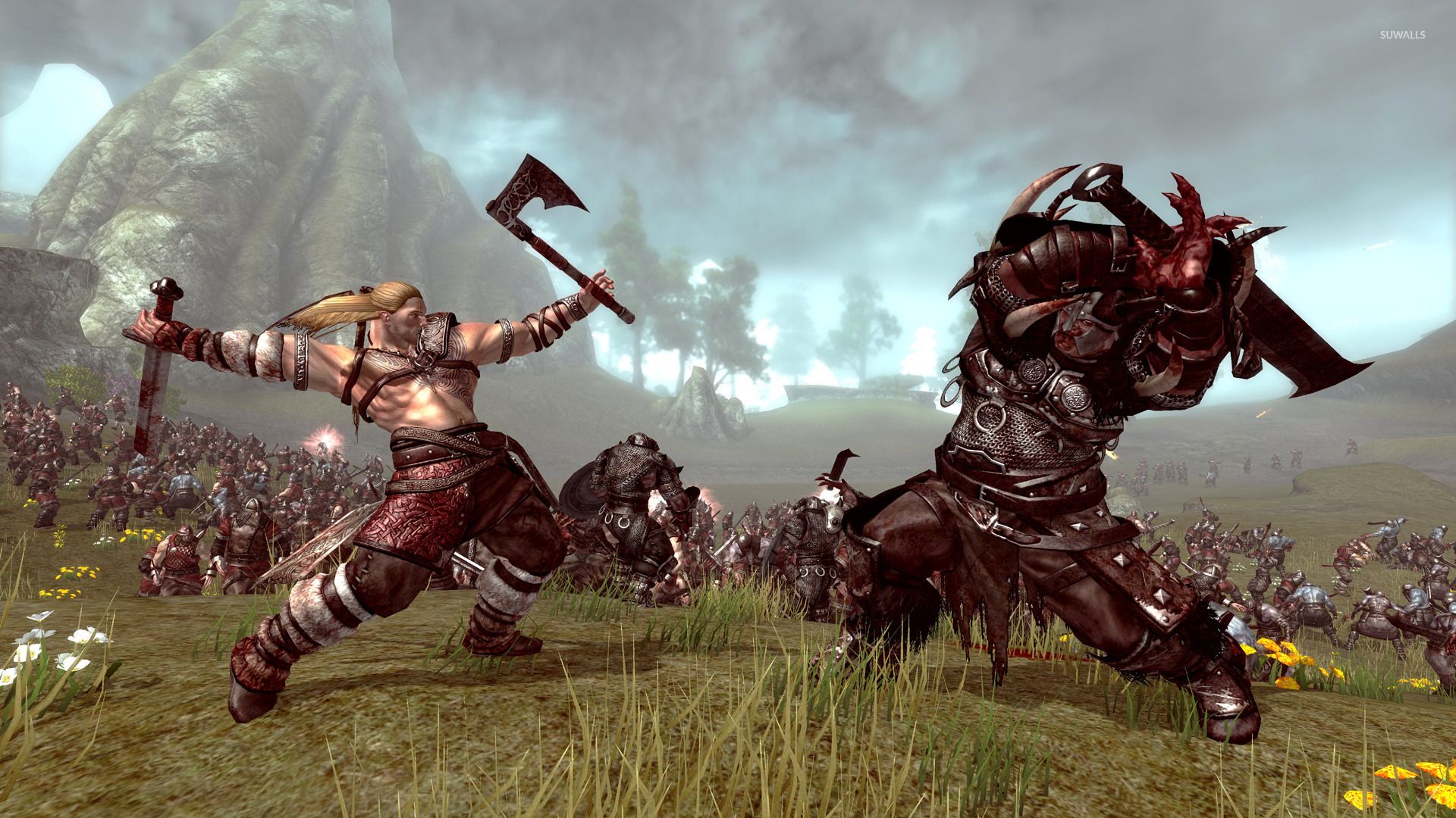 Viking Warriors In Battle