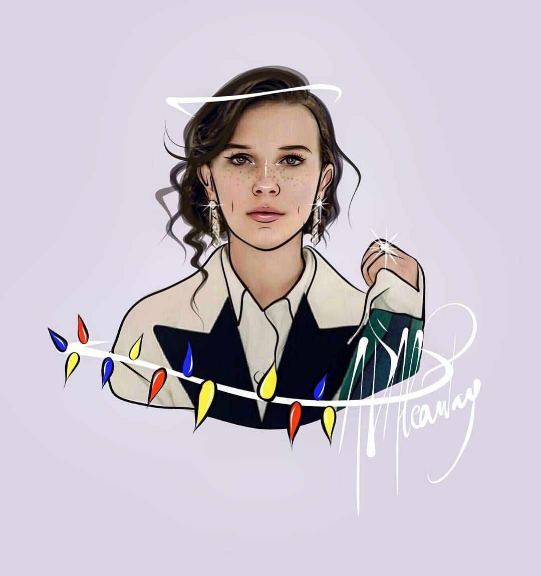 Millie Bobby Brown Drawing Cartoon, Stranger Things Mike and Eleven by ...
