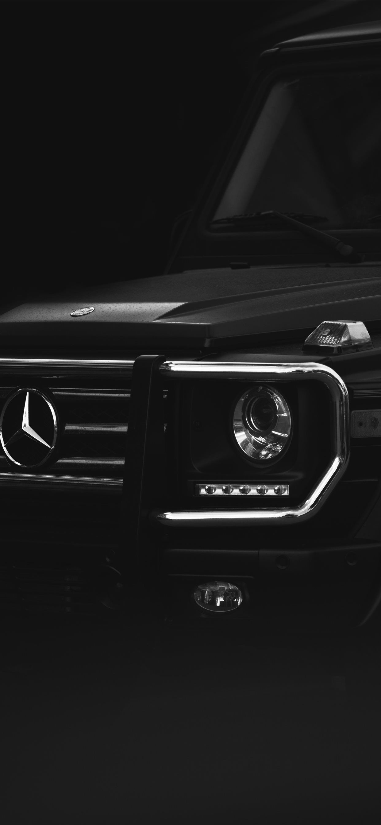black Mercedes Benz car iPhone Wallpaper Free Download
