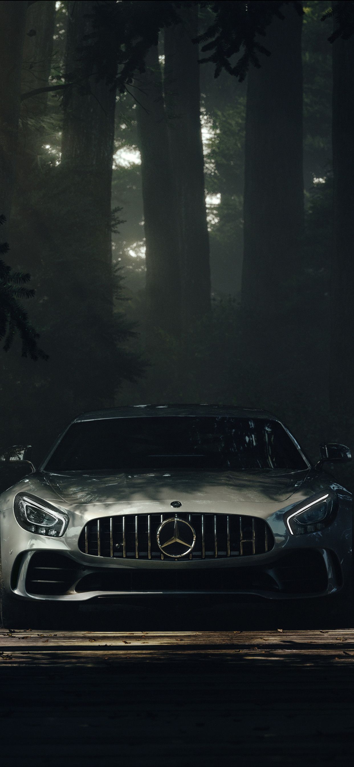 Mercedes Benz Amg GT Forest iPhone XS MAX HD 4k