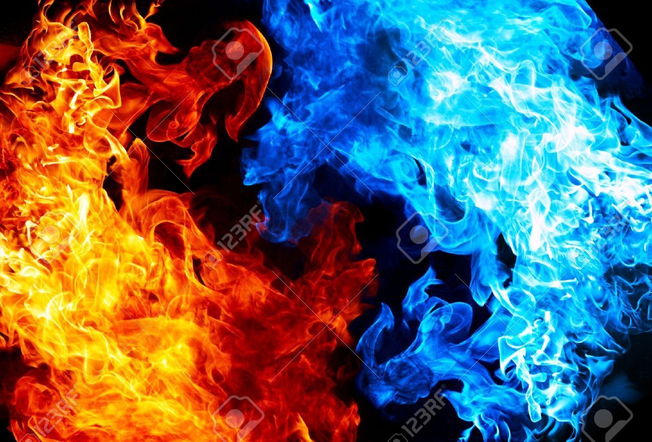 Red Fire Vs Blue Fire. Fire and ice wallpaper, Black background wallpaper, Red fire