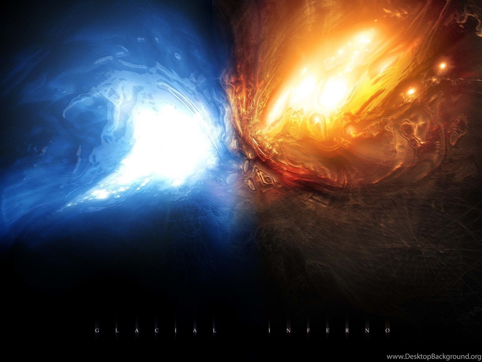 Blue And Red Fire Wide Wallpaper, Abstract Wallpaper LocaLwom