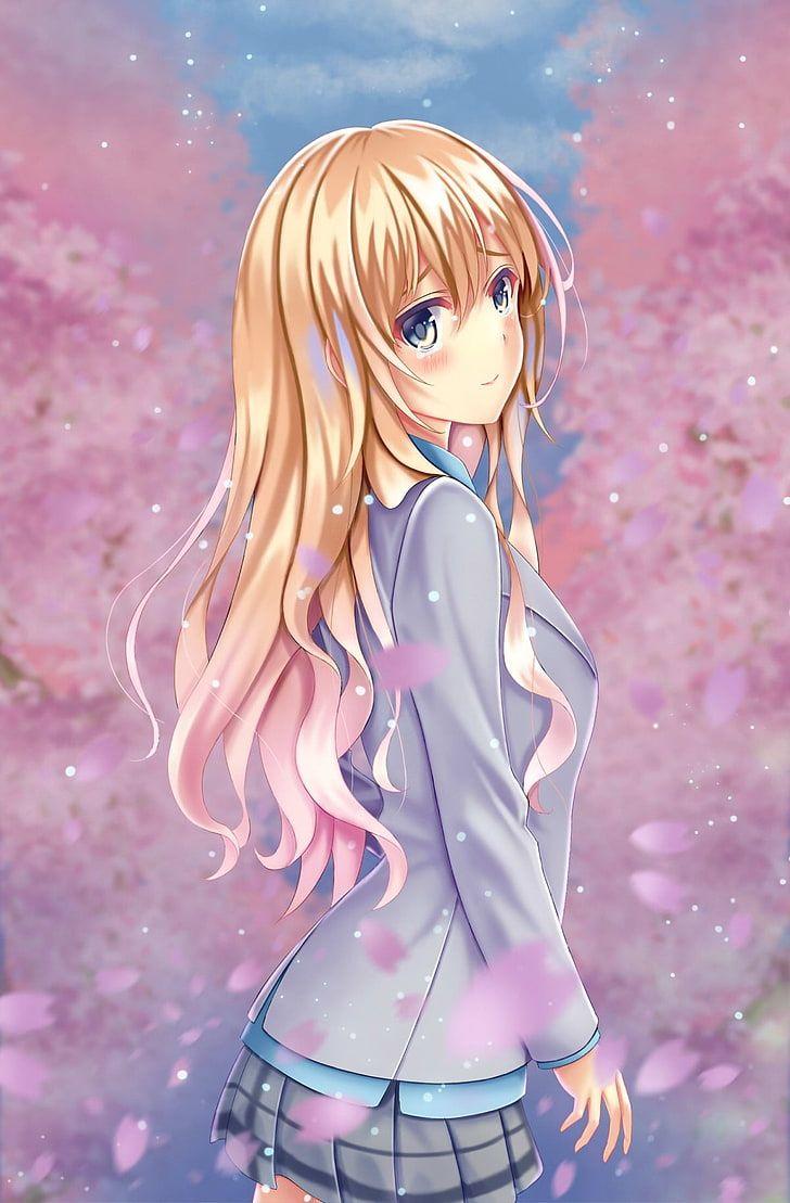 HD Wallpaper: Female Brown Haired Anime Character Wallpaper, Anime Girls, Long Hair