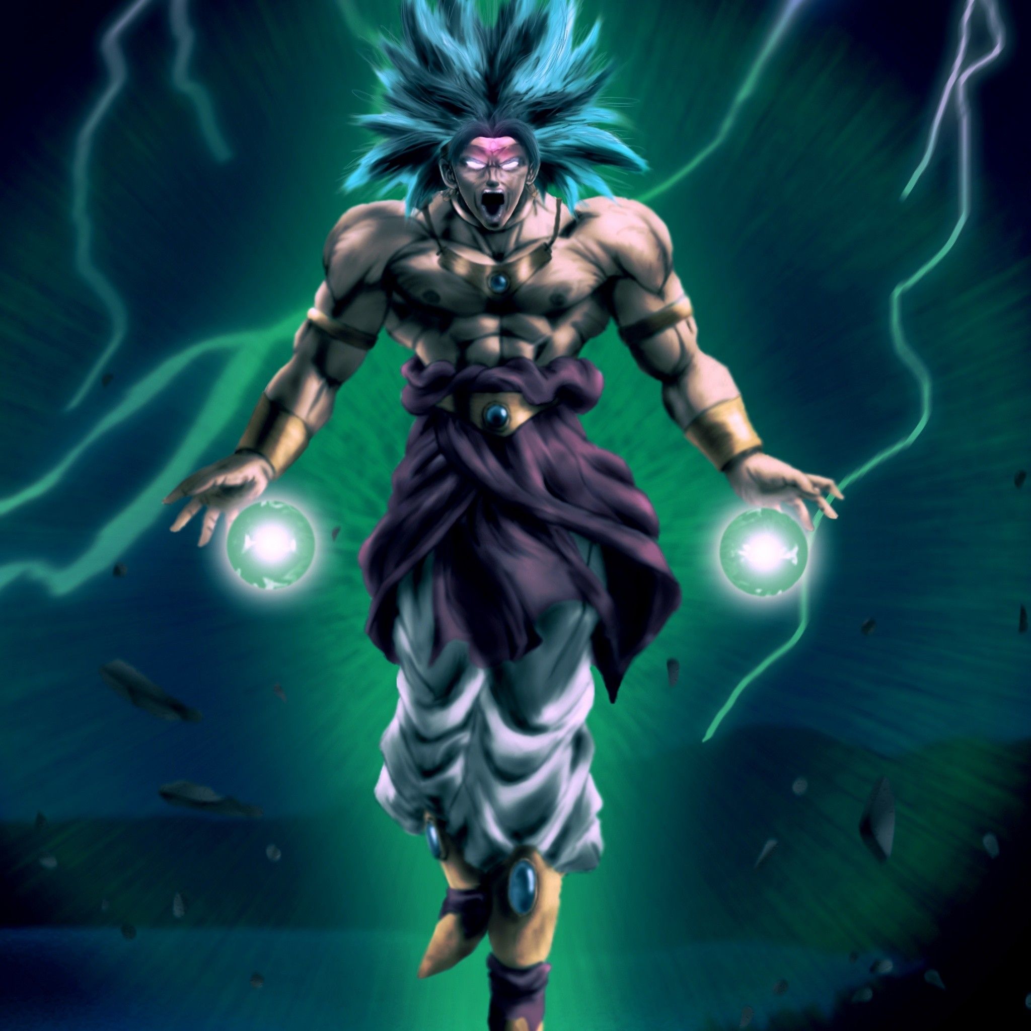 broly super saiyan blue hair