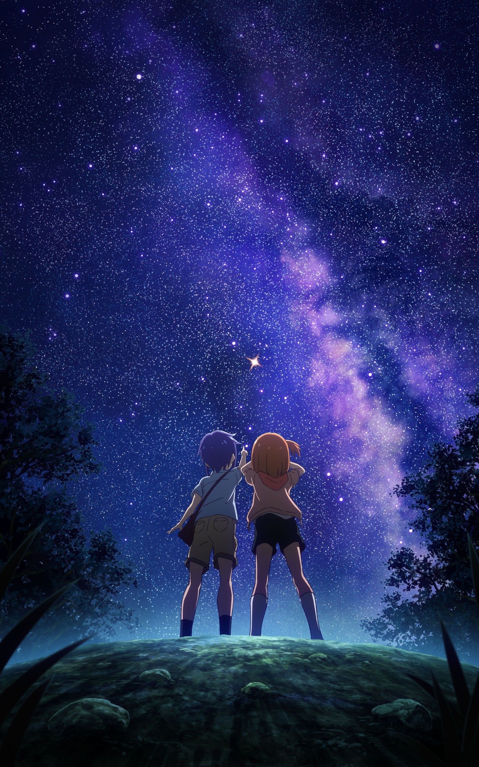 Download 1600x2560 Koisuru Asteroid, Starry Sky, Anime Kids